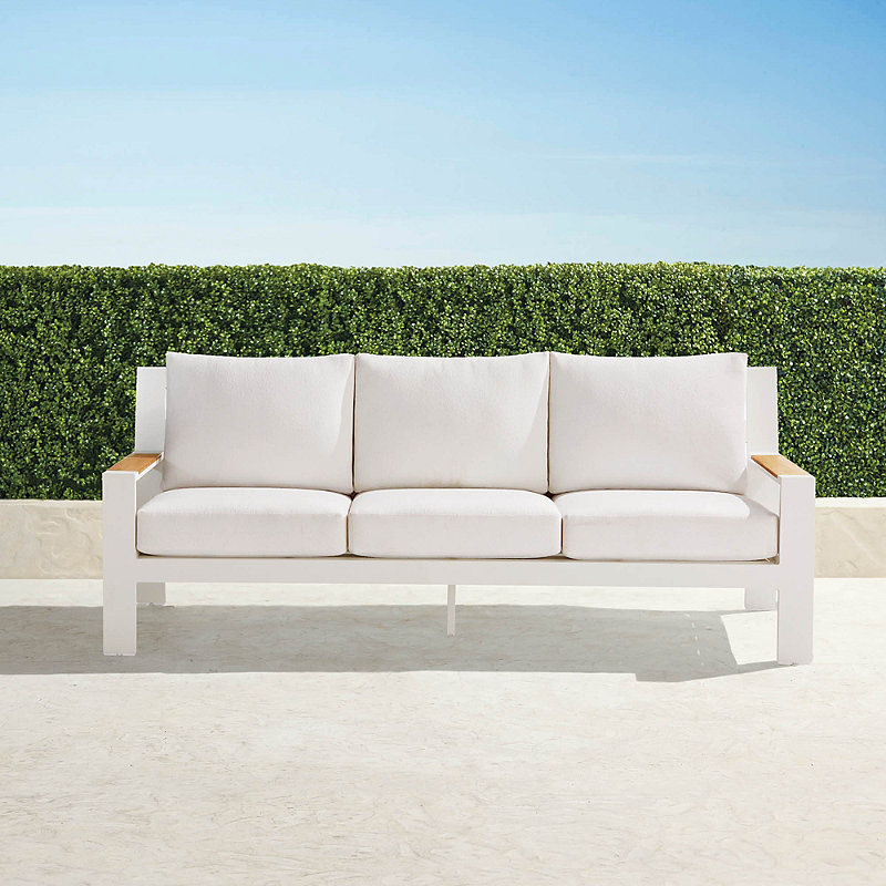 Calhoun Sofa with Cushions in Matte White Aluminum
