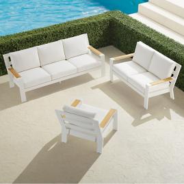 Calhoun 3-pc. Sofa Set in Matte White Aluminum