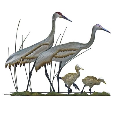 Woodland Cranes Family Indoor/Outdoor Wall Art