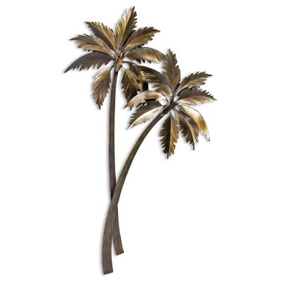 Swaying Double Palms Indoor/Outdoor Wall Art