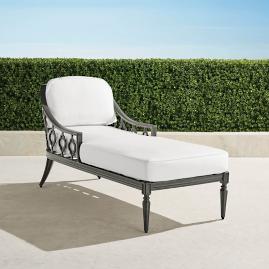 Avery Chaise Lounge with Cushions in Slate Finish