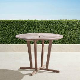 Classic 40" Round Teak Dining Table in Weathered