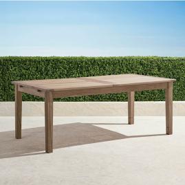 Classic Teak Expandable Dining Table in Weathered Finish