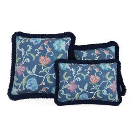 Odette Floral Fringed Indoor/Outdoor Pillow