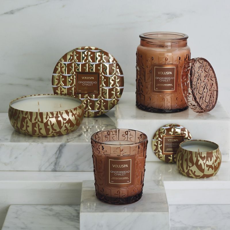 Frontgate Voluspa Gingerbread Chalet Candle Collection In Brown