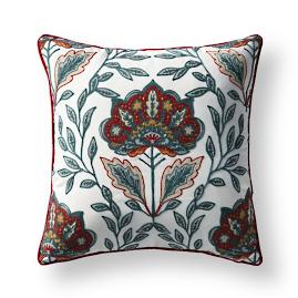 Indienne Embroidered Indoor/Outdoor Pillow