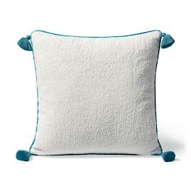 Carranor Terry Cloth Tasseled Indoor/Outdoor Pillow