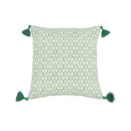 Antibes Leaf Tasseled Indoor/Outdoor Pillow