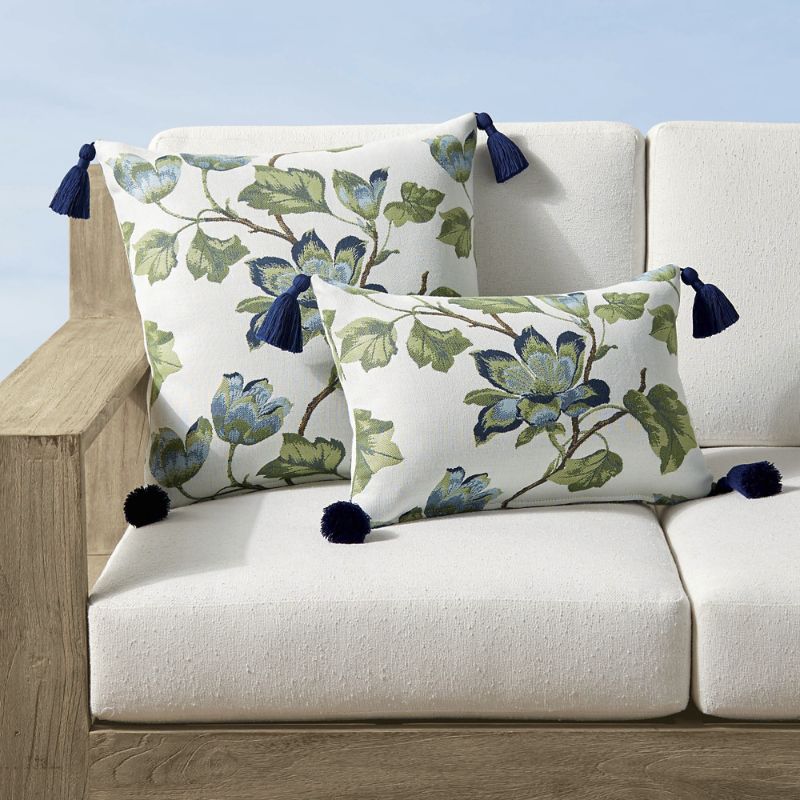 Frontgate Delavina Floral Indoor/outdoor Pillow In Indigo Square