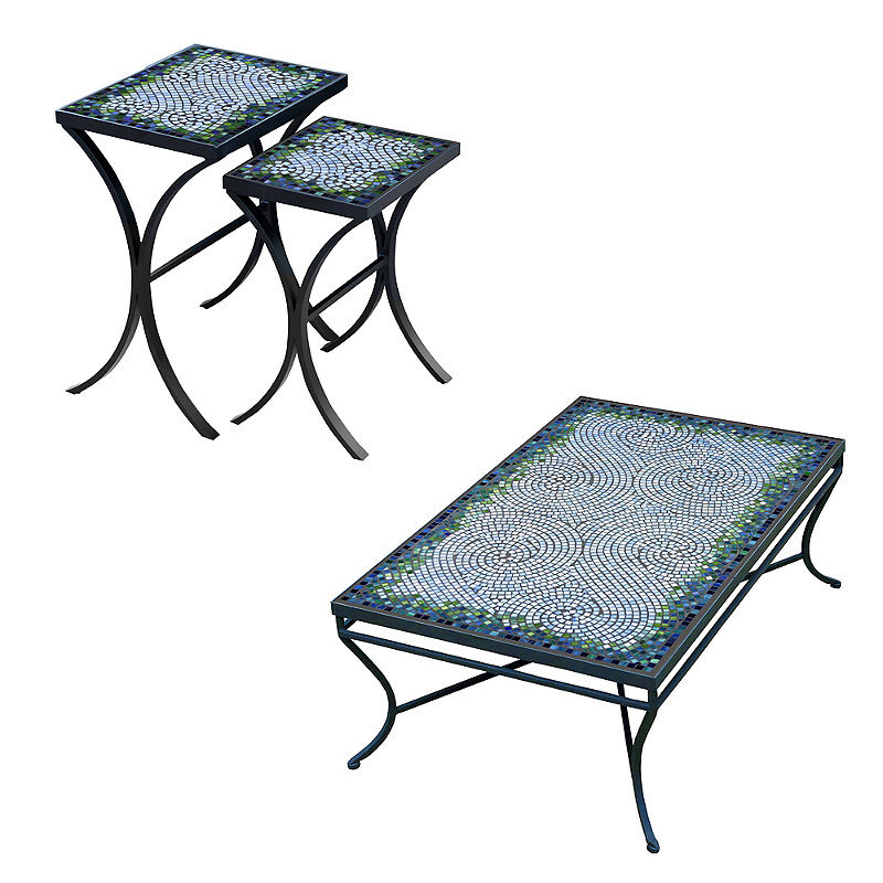 KNF Belize Mosaics Rectangular Coffee and Side Tables