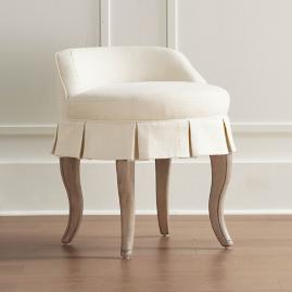 Bailey Swivel Vanity Stool Frontgate, Upholstered Vanity Chair With Skirt