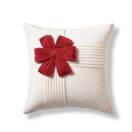 Holiday Bow Velvet Decorative Pillow Covers