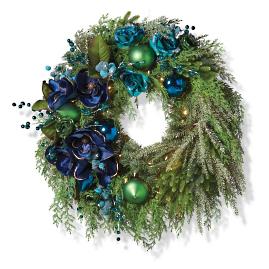 Jeweled Peacock Wreath