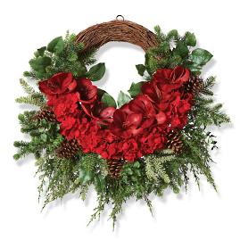 Amaryllis and Hydrangea Grapevine Wreath