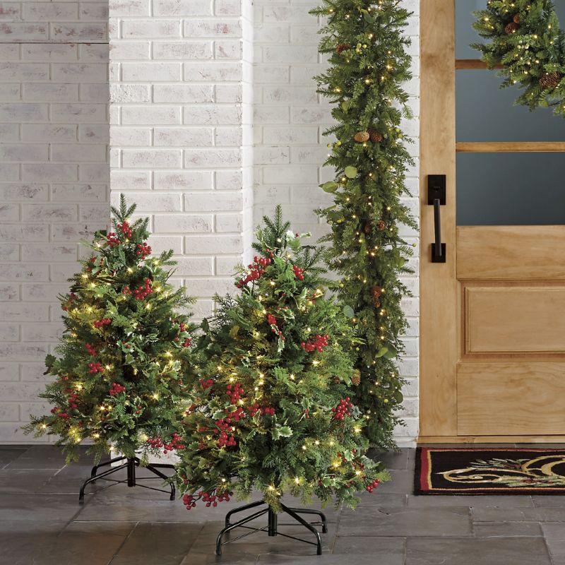 Set of 2 Christmas Cheer Pathway Trees