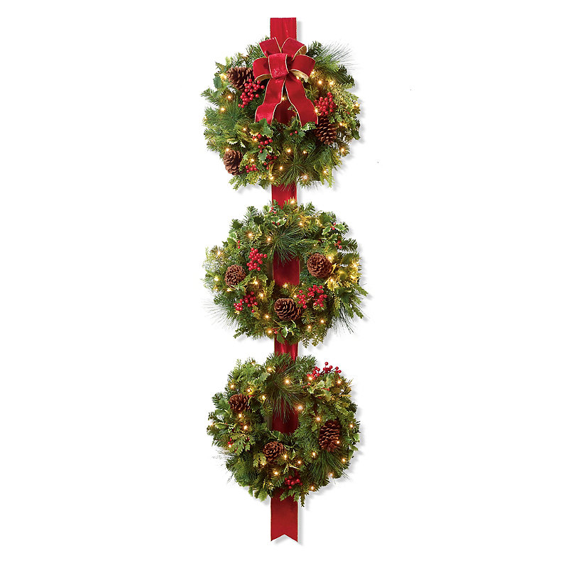 Christmas Cheer Ribbon Wreath Trio