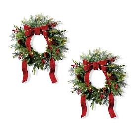 Christmas Cheer Patio Wreaths, Set of Two