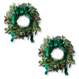Majestic Holiday Patio Wreaths, Set of Two