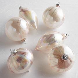 Ombre Glass Drip Ornaments, Set of Six