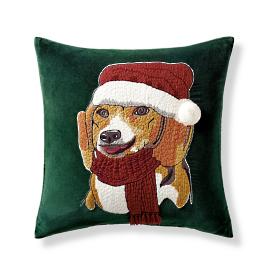 Holiday Dog Velvet Decorative Pillow Covers