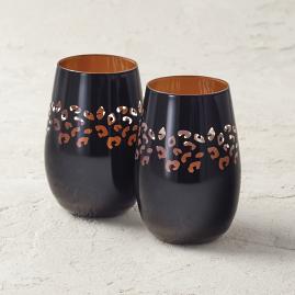 Cheetah Stemless Tumblers, Set of Two