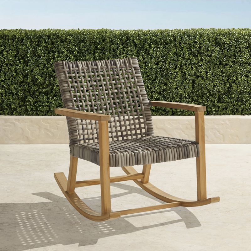 Frontgate Isola Teak Rocking Chair In Natural Finish
