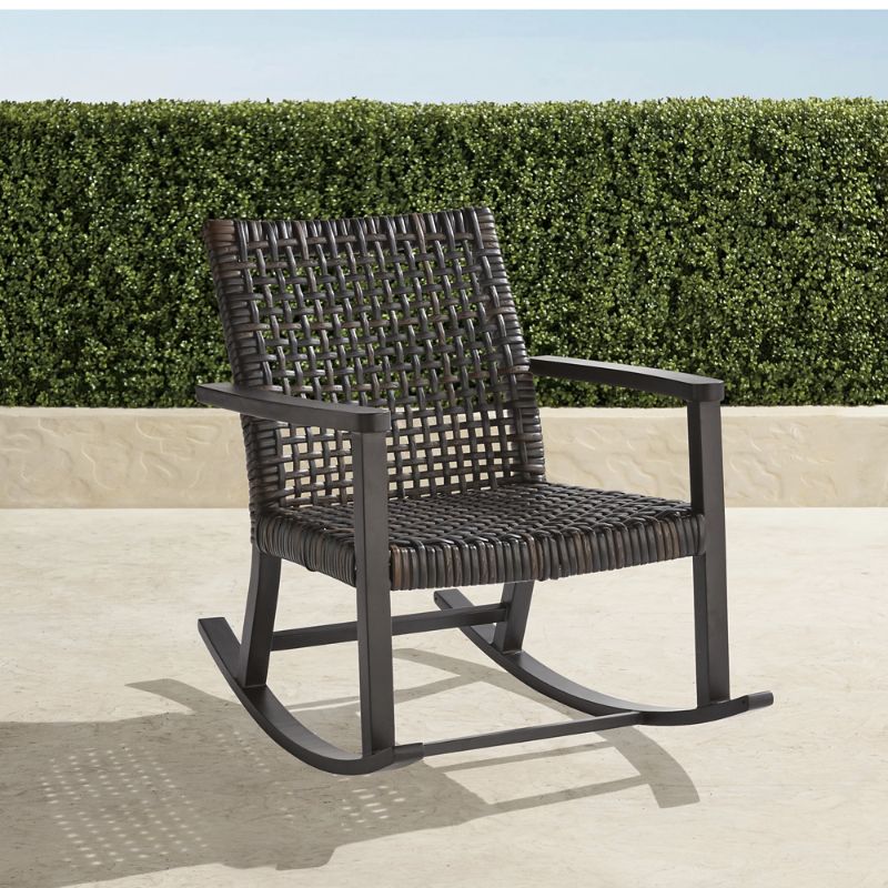 Frontgate Isola Aluminum Rocking Chair In Black Walnut