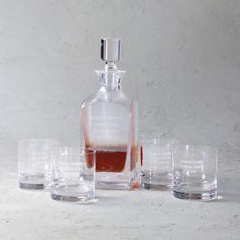 5-piece Prohibition Whiskey Decanter Set
