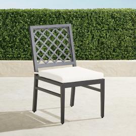 Bowery Dining Side Chairs in Aluminum with Cushions,