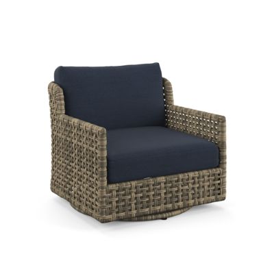 Seton Swivel Lounge Chair with Cushions in Desert Wicker