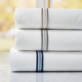 Resort Collection&trade; Embroidered Stripe Percale Sheet Set