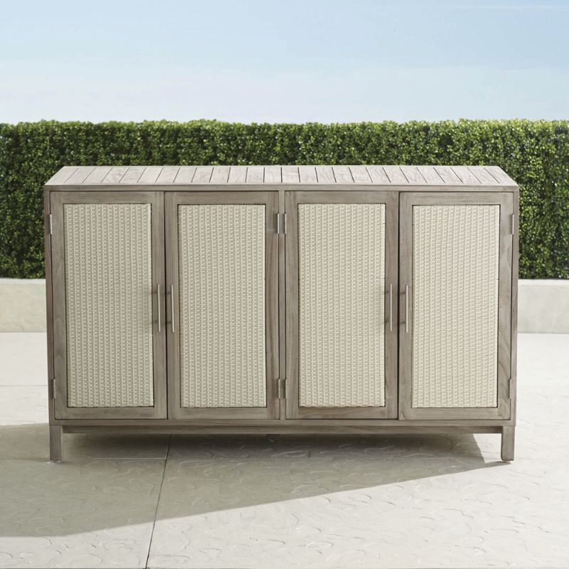 Frontgate Isola Outdoor Kitchen In Weathered Teak
