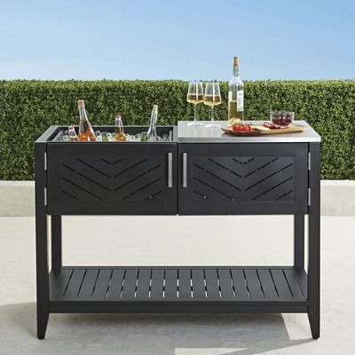 Westport Console with Beverage Tub in Jet Black Aluminum