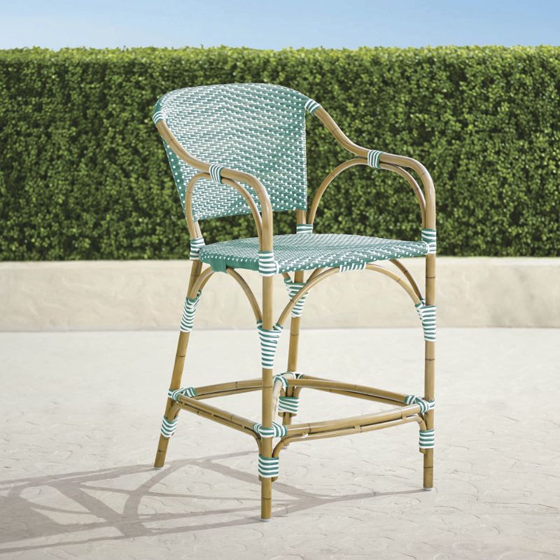 Frontgate French Bistro Counter Stool In Cyan