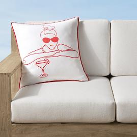Cocktail Poolside Indoor/Outdoor Pillow Cover
