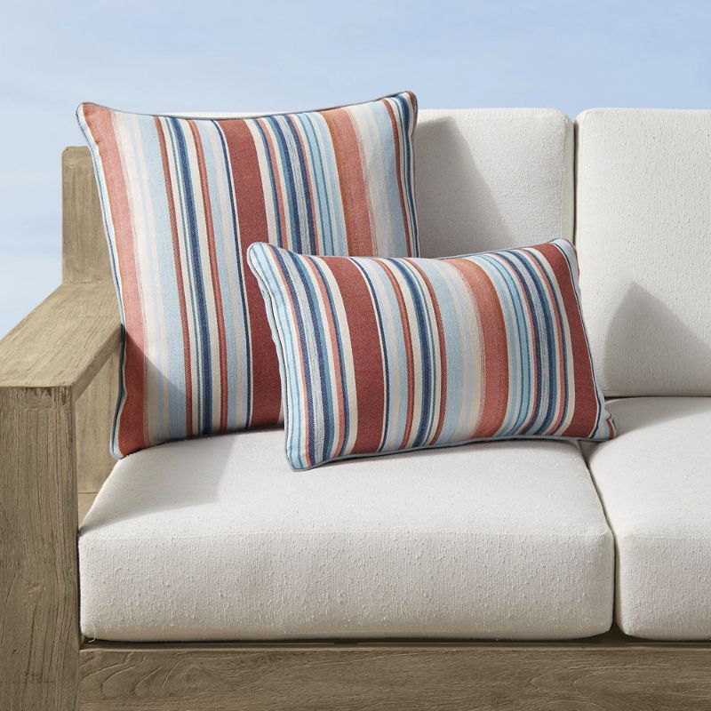 Frontgate Pichi Stripe Indoor/outdoor Pillow In Coastal Blue