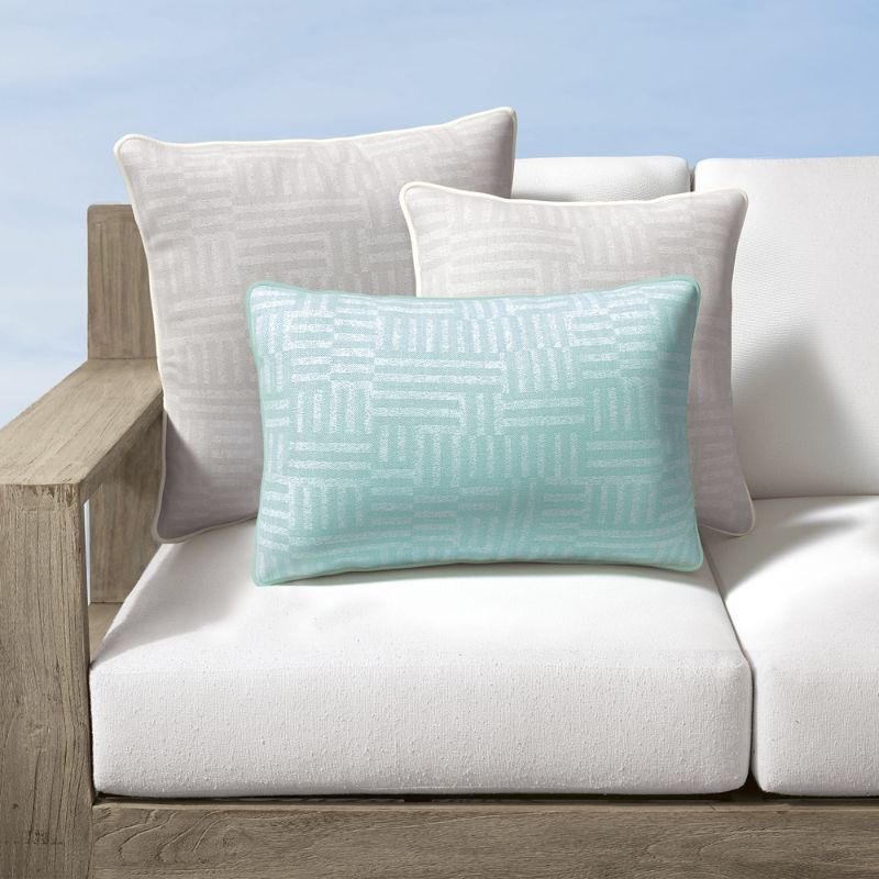 Frontgate Porto Grid Indoor/outdoor Pillow In Brown