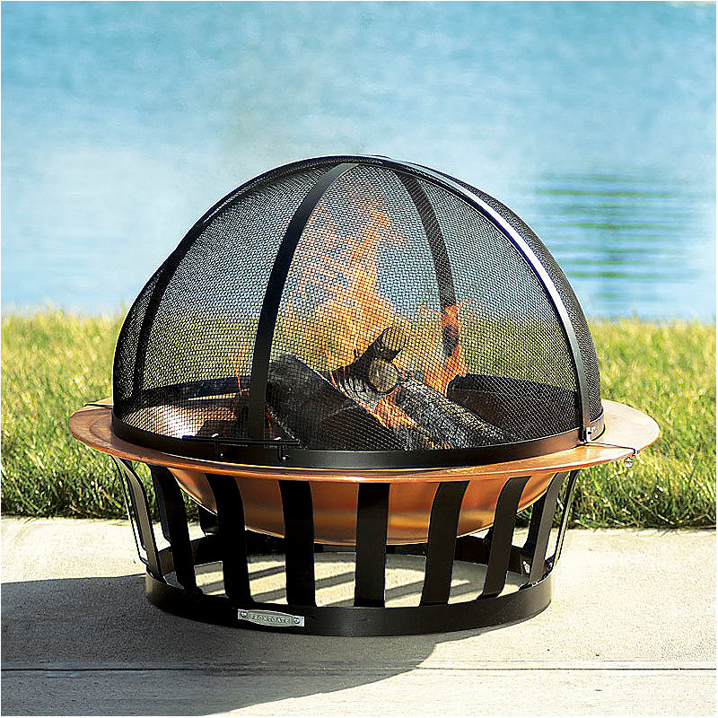 Copper Fire Pit Stainless Steel and Sparkguard Set