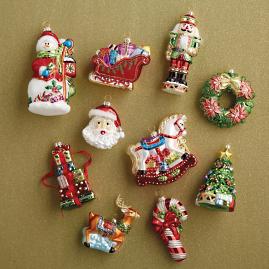 Iconic Christmas Collectible Ornaments, Set of 10