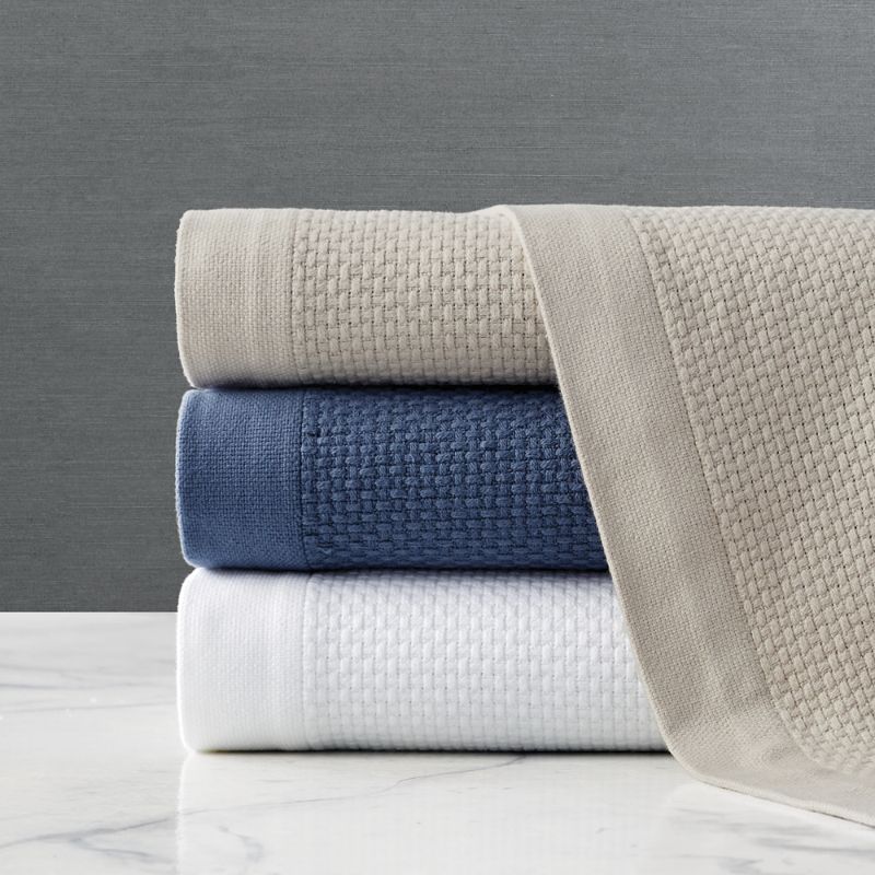 Frontgate Cotton Basketweave Blanket In Light Dune