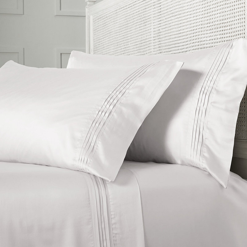 Frontgate Pleated Lyocell Sheet Set In White