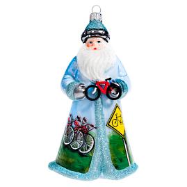 Glitterazzi Cycling Santa Ornament