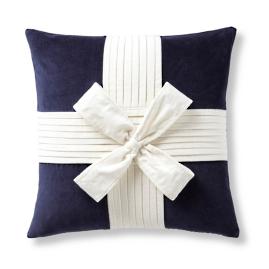 Noel Holiday Bow Velvet Decorative Pillow Cover