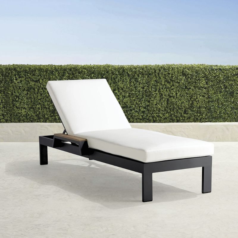 Frontgate Calhoun Aluminum Chaise In Matte Black Finish