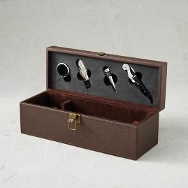 Leather Wine Box and Accessories