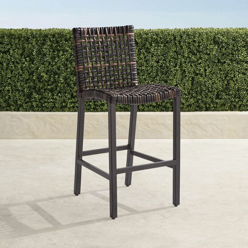 Frontgate Isola Aluminum Bar Stool In Black Walnut Finish
