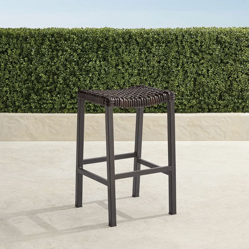 Frontgate Isola Aluminum Backless Bar Stool In Black Walnut Finish