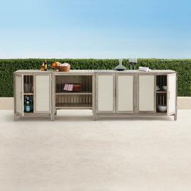 Isola 3-piece Outdoor Kitchen Collection in Weathered Teak