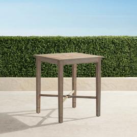 Classic 36" Teak Square Bar Table in Weathered