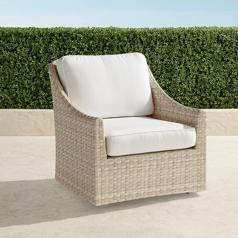 Frontgate Ashby Lounge Chair With Cushions In Shell Finish
